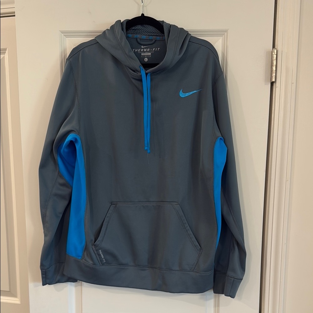 Nike Gray and Blue Hoodie